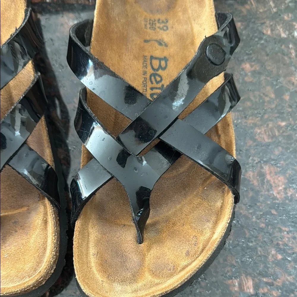 Betula by Birkenstock Vinha Black Patent Sandals L8 - Picture 7 of 8